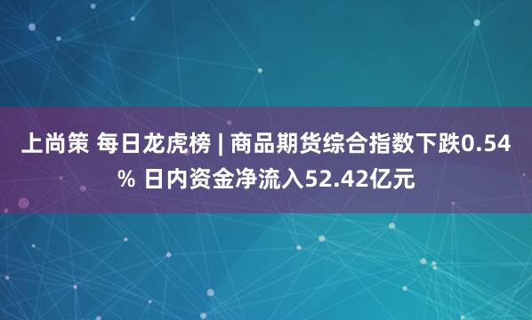 上尚策 每日龙虎榜 | 商品期货综合指数下跌0.54% 日内资金净流入52.42亿元